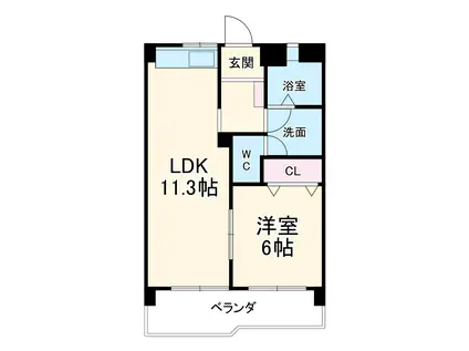 メゾン野並(1LDK/5階)の間取り写真