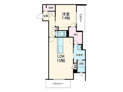 HIGH LINE PARK(1LDK/4階)の間取り写真