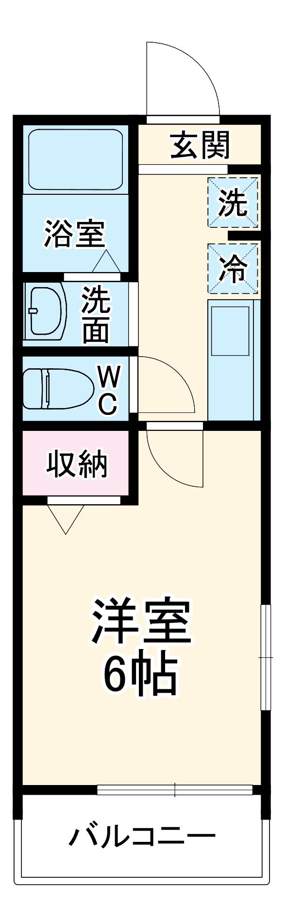 MELDIA西浦和Ⅳ(1K/3階)の間取り写真