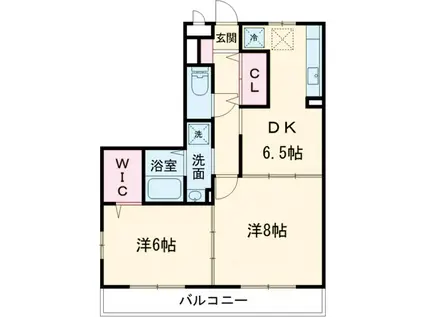 グランフィールド松江Ⅱ(1LDK/3階)の間取り写真