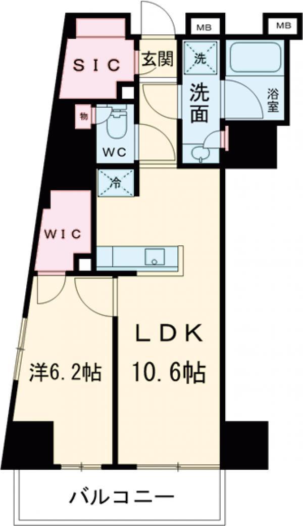 パークアクシス池袋(1LDK/13階)の間取り写真