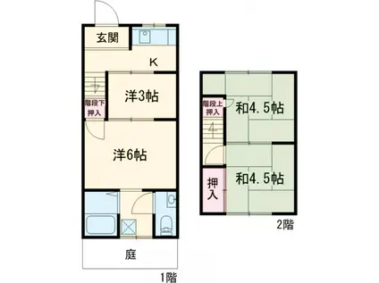 京福嵐山本線 太秦広隆寺駅 徒歩14分 2階建 築56年(4K)の間取り写真