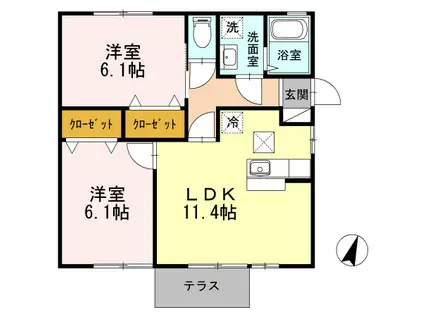 小田急電鉄小田原線 新松田駅 バス乗車時間:11分 円通寺バス停で下車 徒歩8分 1階建 築13年(2LDK)の間取り写真