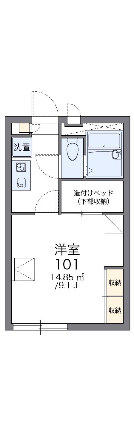 レオパレスシャトーC(1K/2階)の間取り写真