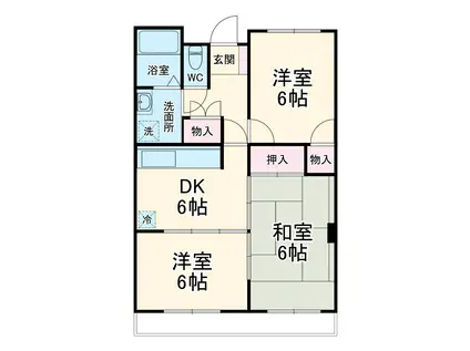 アビタシオン八千代(3DK/2階)の間取り写真