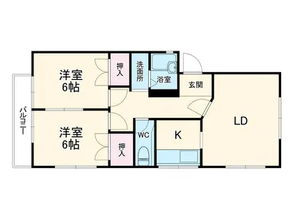 フォーブルオバタ(2LDK/1階)の間取り写真