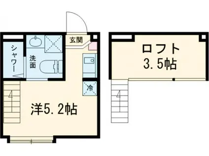 ハーモニーテラス北小岩ⅩⅣ(ワンルーム/1階)の間取り写真