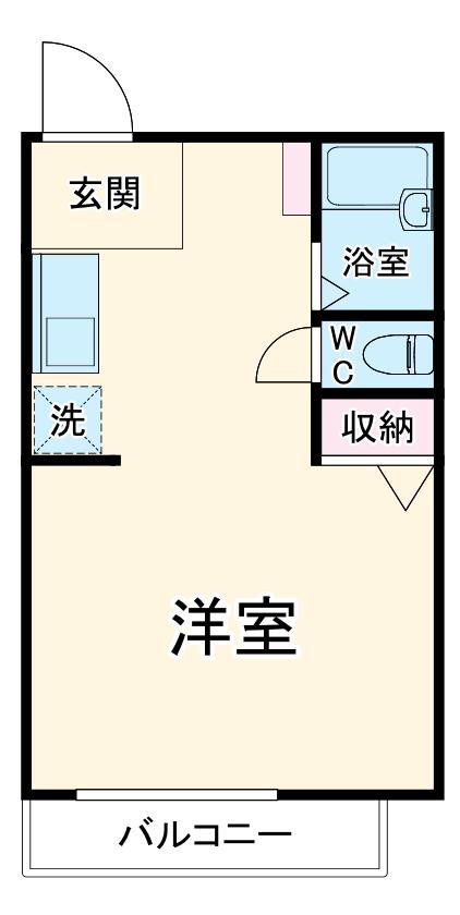 ワイルドコーポⅢ(ワンルーム/2階)の間取り写真
