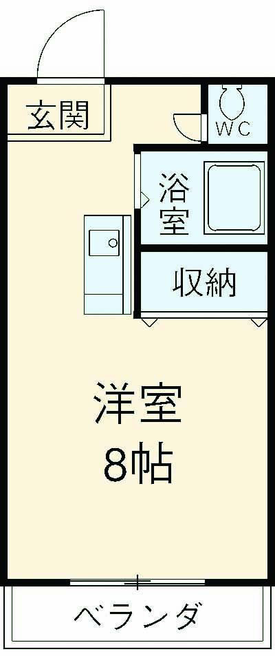 タウンハウス内堀(1K/1階)の間取り写真