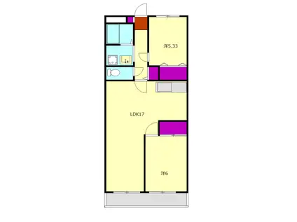 城山サニーハイツ(2LDK/1階)の間取り写真