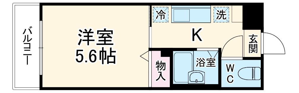 仲町台大藤ビル(ワンルーム/2階)の間取り写真
