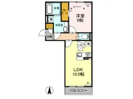 ロイジェントパークスレイクタウンⅢK(1LDK/1階)の間取り写真