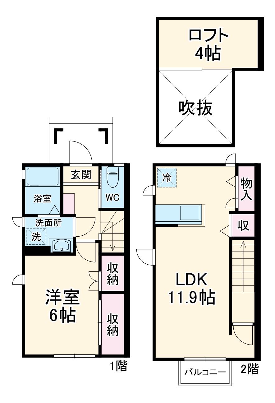 ラ・フルーレット2番館(1LDK)の間取り写真