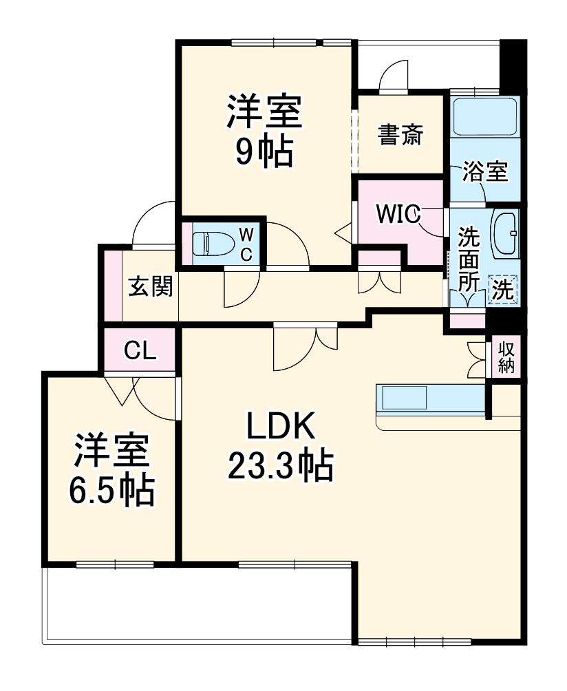 キャッスルハイツ半田中町(2LDK/8階)の間取り写真