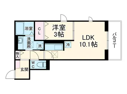 LILYSIA GARDEN(1LDK/2階)の間取り写真