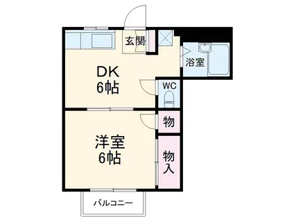 フラワーヒルズ(1DK/3階)の間取り写真