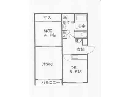 けやきハイム12(2DK/1階)の間取り写真
