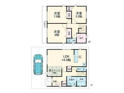 相模線 北茅ケ崎駅 徒歩17分 1階建 築2年(3SLDK)の間取り写真
