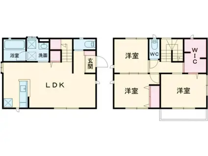 宇都宮芳賀ライト線 東宿郷駅 徒歩29分 2階建 築2年(3LDK)の間取り写真