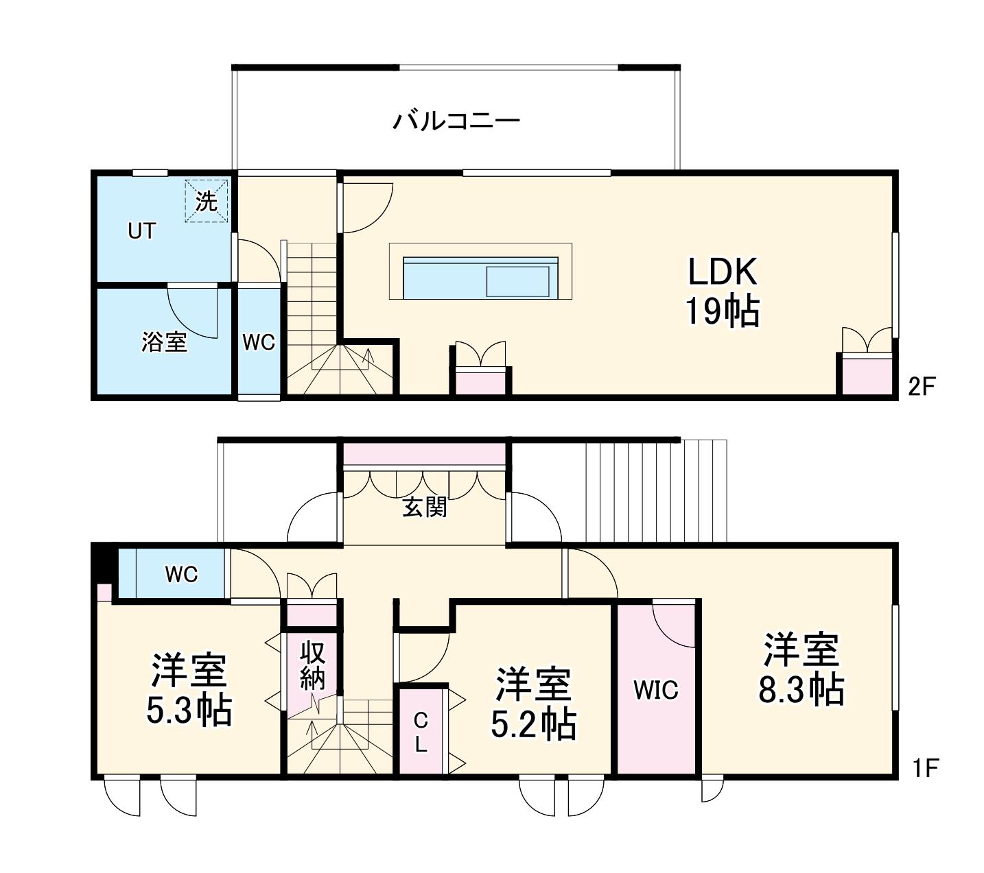 名古屋市桜通線 鳴子北駅 徒歩6分 2階建 築3年(3LDK)の間取り写真