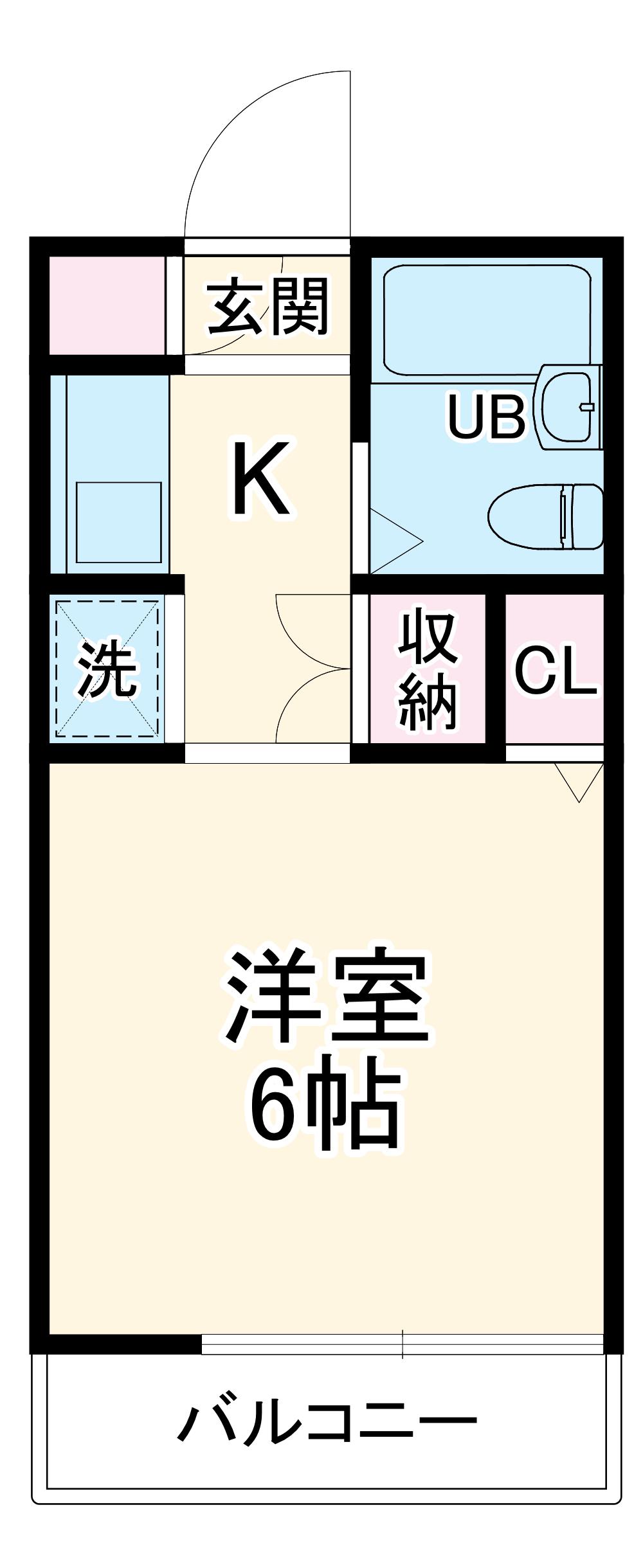 コーポラスK(1K/1階)の間取り写真