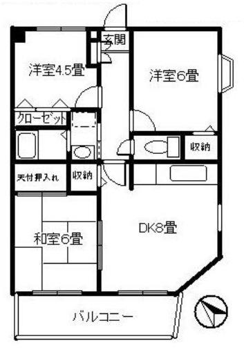ラバーブル昌和(3DK/3階)の間取り写真