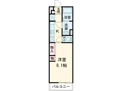 リブリ・ニソル(1K/2階)の間取り写真