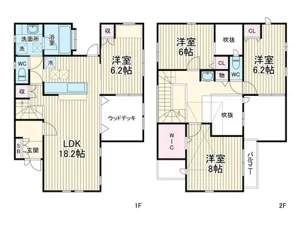 東急田園都市線 あざみ野駅 徒歩13分 2階建 築17年(4LDK)の間取り写真