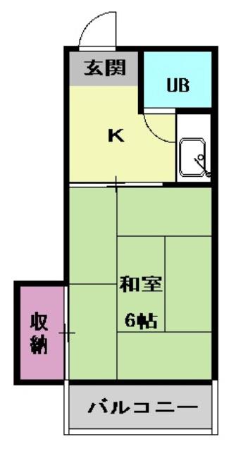 宮木ビル(1K/3階)の間取り写真