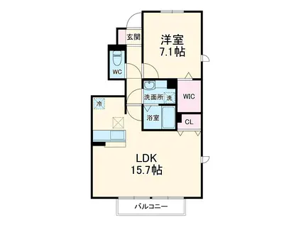 アネシス Ⅲ(1LDK/1階)の間取り写真