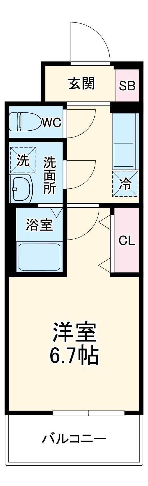 アーバンパーク北浦和(1K/2階)の間取り写真