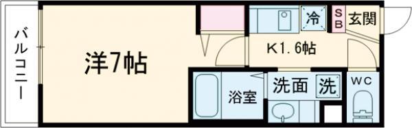 Jブラン葛西(1K/3階)の間取り写真