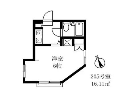 ルーブル子安(ワンルーム/2階)の間取り写真