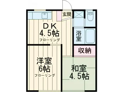 H・K93(2DK/2階)の間取り写真