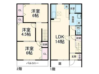 もみの木プレイスB棟(3LDK)の間取り写真