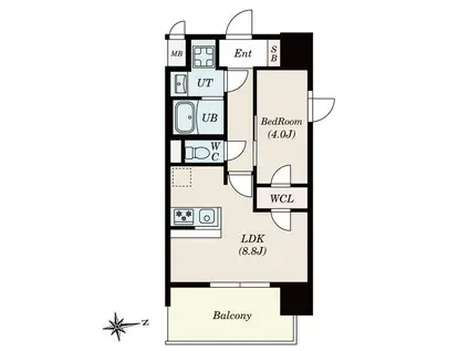 CREST TAPP 平安通(1LDK/10階)の間取り写真