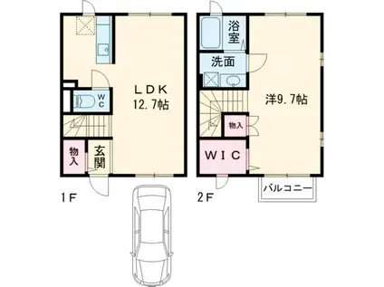 KAGUYA N(1LDK/1階)の間取り写真