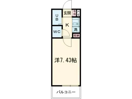 あさひレジデンス五番館(1K/4階)の間取り写真