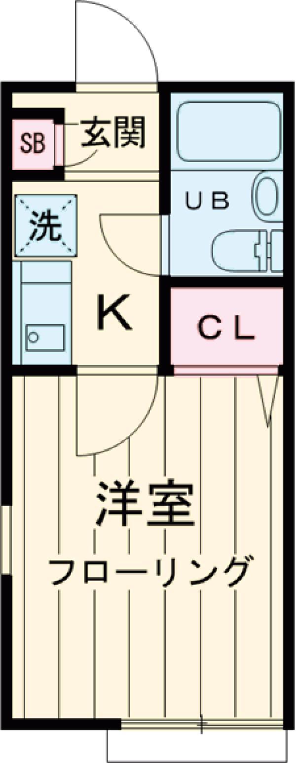 OZ壱番街C(1K/1階)の間取り写真