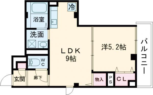 グレースマルニⅢ(1LDK/2階)の間取り写真