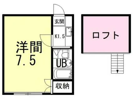 レオパレス焼津(ワンルーム/1階)の間取り写真