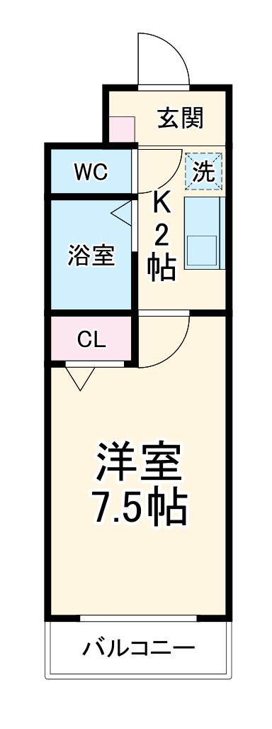 プラスパ—森末(1K/2階)の間取り写真
