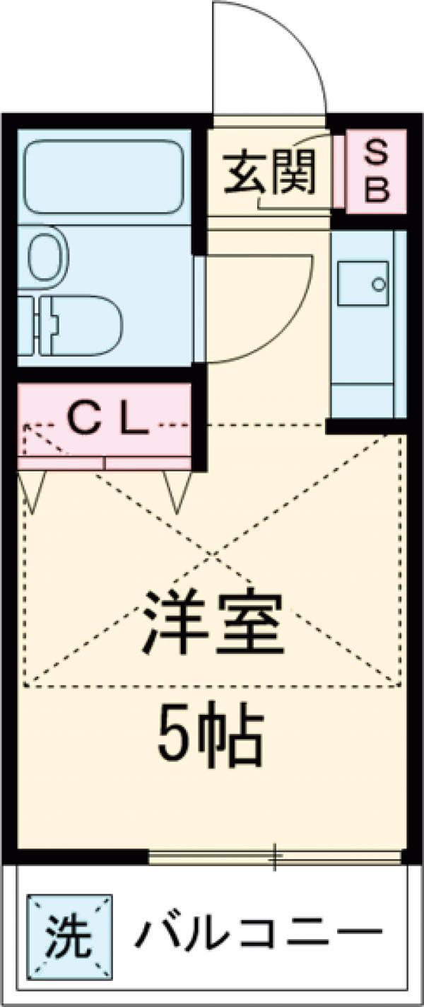 コーポクラバヤシ(ワンルーム/1階)の間取り写真