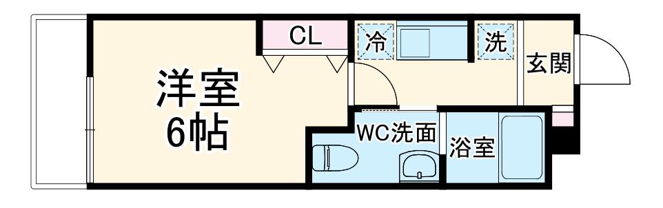 エアフォルク原木(1K/2階)の間取り写真