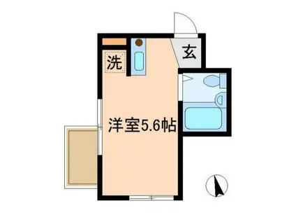 エスポワール町屋弐番館(ワンルーム/2階)の間取り写真