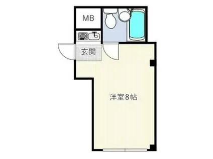 リベルテヴィラ(ワンルーム/3階)の間取り写真