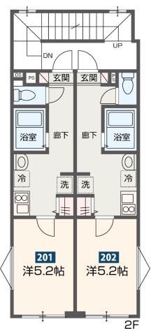 MELDIA梅島Ⅸ(1K/2階)の間取り写真