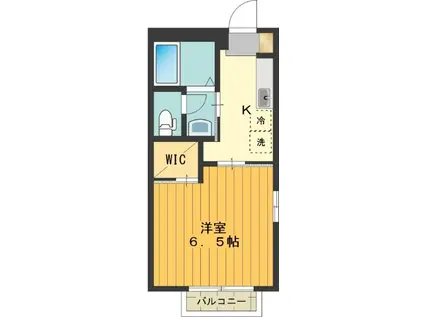 エムズコートB(1K/2階)の間取り写真