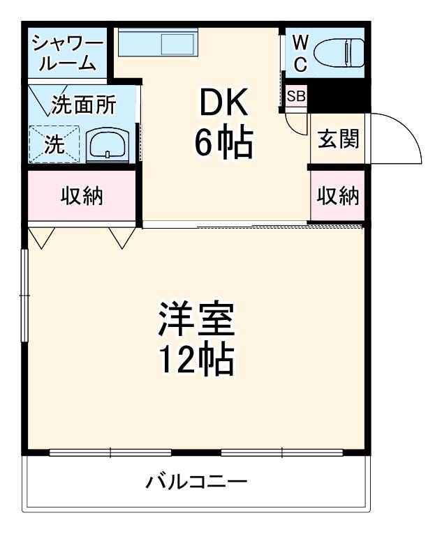 第二天照マンション(1DK/4階)の間取り写真