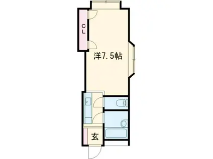 サンホワイト三番館(1K/2階)の間取り写真